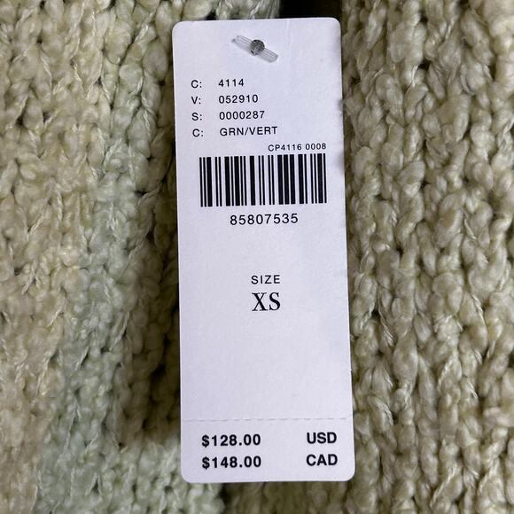 Anthropologie NWT Sweater Mock Neck Yellow Green Loose Weave Oversized Size XS - Picture 5 of 8